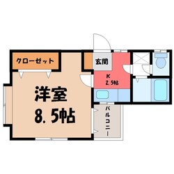 東武宇都宮駅 徒歩15分 2階の物件間取画像